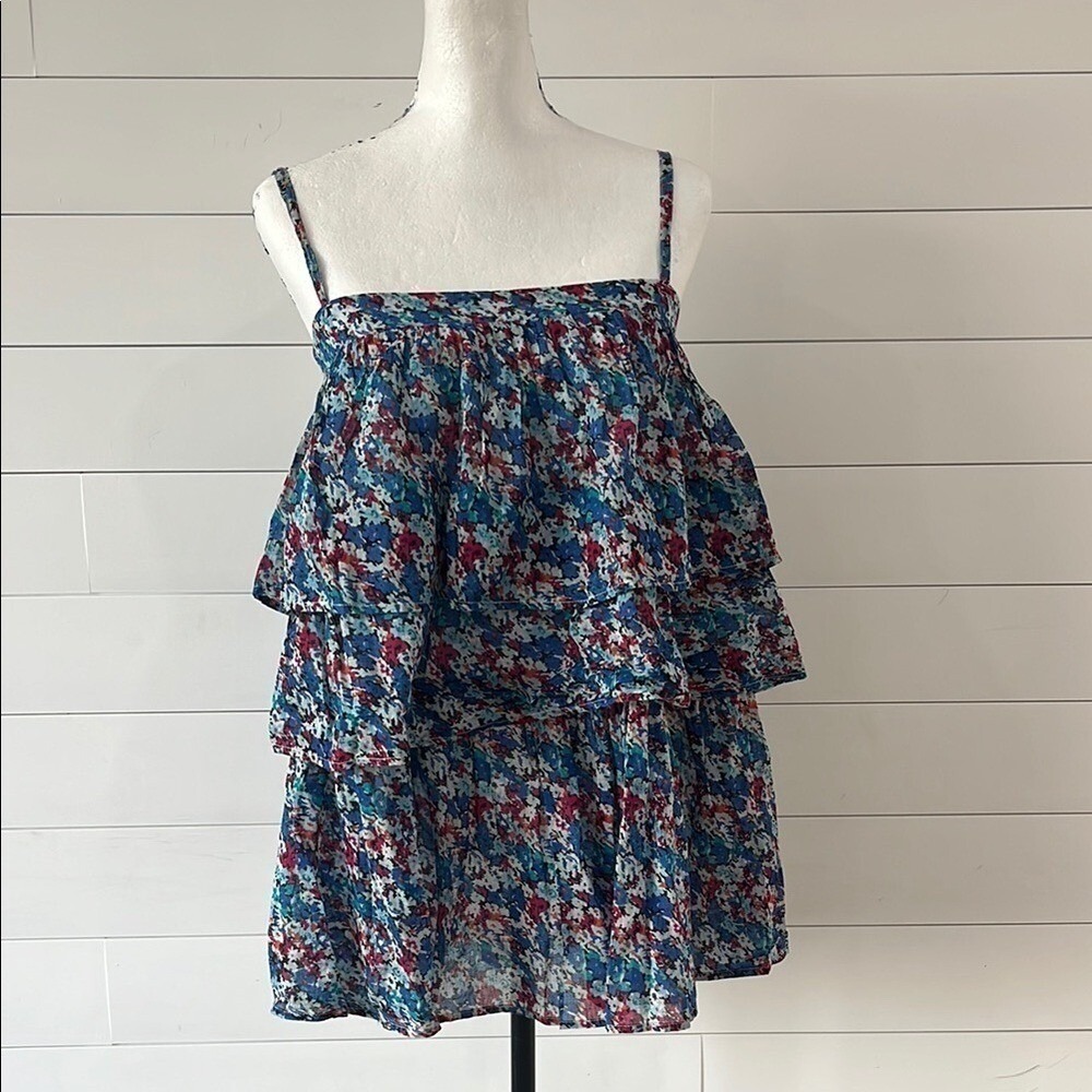 Free People FP ONE Talia Floral Tiered Tunic Mini Dress Top Small - Picture 7 of 15